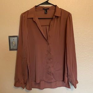 Silky long sleeve button up - size medium